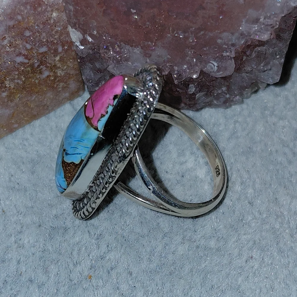 Cotton Candy Turquoise Sterling Silver Ring